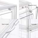 Clear Storage Box Womens Mens Shoe Display Box Plastic Foldable Stackable Shoe Container Clear Closet Shelf Organizer - 6 Pack