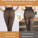 MERYLURE Fleece Lined Tights Women Fake Translucent Winter Warm Thick Pantyhose Thermal Sheer Leggings for All Skin Tone (Honey)