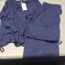 NACHILA Pajamas for Women Long Sleeve Sleepwear Comfy Pants Pajama Set Pleated Pjs with Pocket,Viscose Made from Bamboo, Size Medium