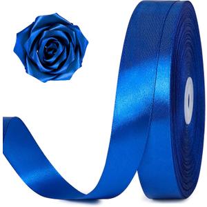 100 Yards 1 Inch Royal Blue Satin Ribbon, Solid Craft Fabric Ribbon for Christmas Gift Wrapping, Bows Making, Flower Bouquet, Wedding Party Decoration