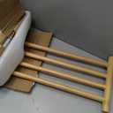 Bamboo Shoe Rack Bench with Rattan Seat, 3-Tier Shoe Storage Bench, Entryway Bench for Hallway,Nature-39.4 inches
