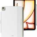 MAGEASY CoverBuddy Magic Keyboard Compatible Case for iPad Air 11" (M4 2026 / M3 2025 / M2 2024, 8th/7th/6th Gen) iPad Case fits Magic Keyboard with Pencil Holder Heat Dissipation (Leather White 5.05)