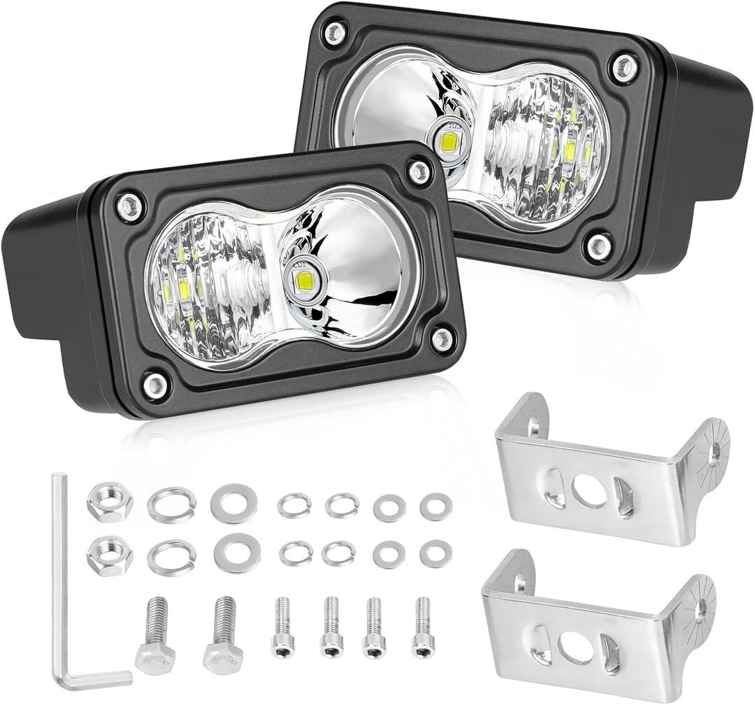 LED Pods, 3 Inch CREE LED Driving Lights 40W Spot Flood Combo Off Road Small LED Fog Lights Ditch Lights Backup Light Pods 2 Packs for Truck Motorcycle UTV ATV SUV Dirt Bike Jeep, White