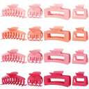 2 x Hair Claws 16 Pcs Hair Clips for Women Thin Thick Curly Hair Large and Small Matte Banana Clips Strong Hold Nonslip