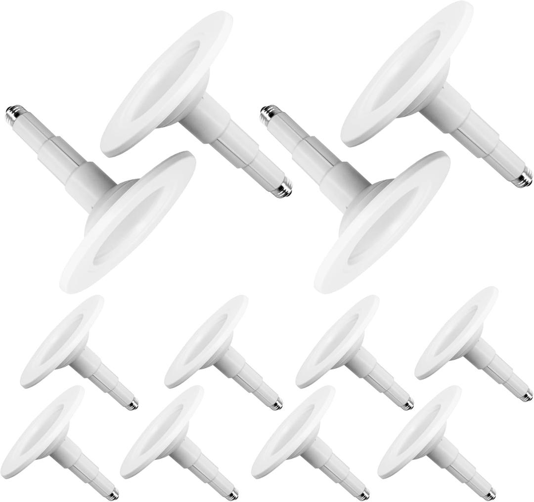 12 Pack 5/6 Inch LED Can Lights Adjustable Recessed Retrofit Downlight,12W=60W,5000K Daylight, 800LM,Dimmable,ETL Damp Rated Replacement Recessed Lighting Install,Flat Trim, E26 Base.