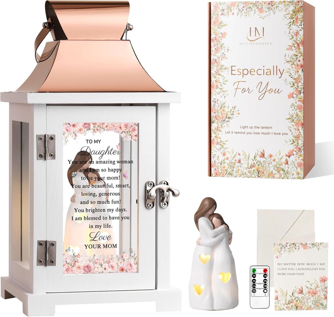 Daughter Gifts from Mom, Daughter Birthday Gifts, Meaningful Gifts for Daughter for Mothers Day Graduation Christmas, Lantern with Mother Daughter Figurine (You Are an Amazing Women-figure 1)