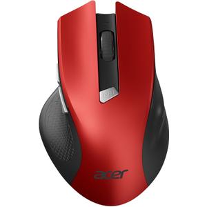 acer Wireless Mouse for Laptop, 2.4GHz Computer Mouse 3 Adjustable DPI Office Cordless USB Mice with USBA Receiver, 6 Buttons, 1600 DPI, Medium to Large Sized Hands (Red)