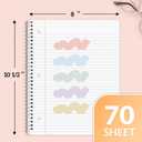 SUNEE Spiral Notebooks, 1-Subject, 10 Pack, College Ruled Paper, 8" x 10-1/2", 70 Sheets per Notebook,3-Hole Punched Paper, Pink,Purple, Blue, Green, Yellow Spiral Lined Notebooks for School,Work