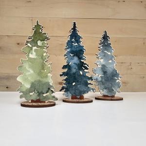 Forest Critters Painted Wooden Animal Cutout Shapes (Forest Trees (bundle of 3)) (Large Forest Trees (bundle of 3))
