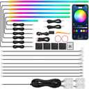Dreamcolor Acrylic Interior Car LED Strip Light with Wireless APP, RGB 18 in 1 with 175 inches 612 LEDs Fiber Optic Strip Lights for Car, Dual Zone Music Sync Neon Car Ambient Lighting Kits