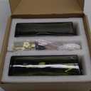 Olive Oil Dispenser Bottle for Kitchen, 16.9oz /500ml Cooking Vinegar Dispenser Bottle Set, Glass Sauce Container, Labels, Brush, Funnel, Stoppers, Green for Oil(Golden)