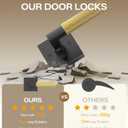 Amerdeco 3 Pack Privacy Door Handles, Black and Brushed Gold Interior, Knurled Lever, Heavy Duty for Bedroom and Bathroom, Reversible Keyless for Right & Left Side AM0021