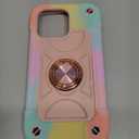 MARKILL Compatible with iPhone 14 Pro Max Case 6.7 Inch with Ring Stand, [Soft Silicone and Hard Plastic ] Heavy-Duty Military Grade Shockproof Phone Cover for iPhone 14 Pro Max (Rainbow Pink)