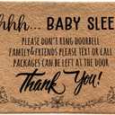 Funny Door Mat, Shhh Baby Sleeping Please Don't Ring Doorbell Doormat for Front Door Outdoor Outside Entrance Porch, Funny Welcome Mats Doormats Outside, 17x30 Inches