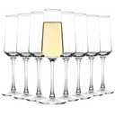 CZUMJJ Champagne Glasses Set of 8, Elegant Champagne Flutes, Modern Sparkling Glasses for Home Bar, Wedding, Anniversary, 8 oz, Clear