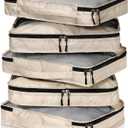 5 Pcs Packing Cubes for Suitcase Large Travel Cubes Carry on Luggage Organizer Bags for Clothes Accessories(S,Khaki)