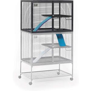 Critter Nation by MidWest Homes for Pets Add-On Unit, Small Animal Cage Extension for Rats, Chinchillas, Ferrets and Sugar Gliders, with Full-Width Doors, Ramps, Resting Shelf and Removable Base Pan (Sliver)