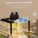 Upgraded Turtle Basking Platform for Aquatic Turtles with Temp & Humidity Gauge, Clear Acrylic Turtle Dock, Flip-Open Lid, Non-Slip Ramp & Escape-Proof, Fits 17–19" Aquariums