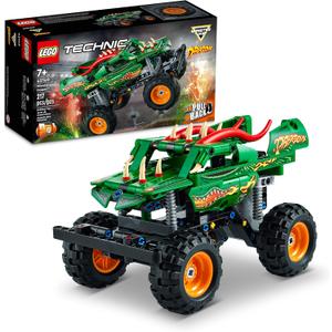 LEGO Technic Monster Jam Dragon Monster Truck Toy for Boys and Girls, 2in1 Racing Pull Back Car Toys for Off Road Stunts, Kids Birthday Gift Idea, Great Activity for Kids, 42149