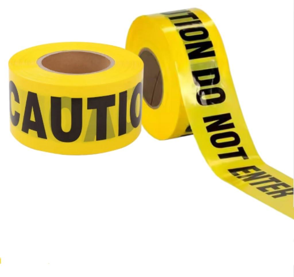 AISEY 2 Caution DO NOT Enter Tape 3in x 330ft Heavy-Duty Safety Barrier Tape for Construction, Hazard Zones, Crime Scenes & Restricted Areas  Bright Yellow with Black Text