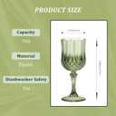 7OZ Plastic Wine Glasses, Reusable Vintage Goblets Unbreakable Drinking Glasses Crystal Water Cups Champagne for Wedding, Parties (100, Light Green)
