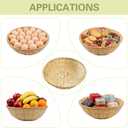 6 PCS Bamboo Bread Basket, 12 Inch Round Stackable Bamboo Woven Food Serving Basket for Kitchen Dining Table Centerpiece Display Picnic, Natural Rustic Counter Organizer for Vegetables, Snacks, Eggs