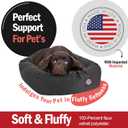 Majestic Pet 32 Inch Bagel Calming Dog Bed Washable – Cozy Soft Round Dog Bed with Spine Support for Dogs to Rest Their Head - Fluffy Donut Puppy Mat 32x23x7 (Inch) Medium – Gray