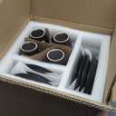 GOOD ALWAYS Plates and Bowls Sets, 16 Pieces Dinnerware Sets, Dishes Set for 4, Christmas, Kitchen Set is Home Essentials, Black & Red