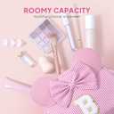 Gifts for Girls, Personalized Initial Makeup Bag Birthday Gift for 4 5 6 7 8 9 10 11 12 13 Years Old Girl Kids Pink Initial Cosmetic Travel Toiletry Bag for Girls Sister Daughter Pink L