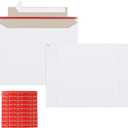 zmybcpack 100 Pack 6.5x4.5 inch Rigid Mailer Self Seal Photo Document Mailers, Stay Flat White Cardboard Shipping Envelopes White Photography Mailers for CD, Photos, Document