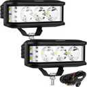 Auxbeam 5in 68W Offroad Driving Lights, 6800LM Side Shooter LED Light Bar with White Spot Flood Combo Beam, Waterproof Offroad Fog Light for UTV ATV Jeep Wrangler Motor Truck Boat