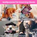 DELOMO Pet Grooming Gloves, Upgrade Version with Enhanced 255 Silicone Grooming Tips, Hair Remover Mittens for Dogs & Cats, Bath Brush, 1 Pair (Pink)