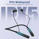 Neckband Bluetooth Headphones, Bluetooth Earbud with 1000H Play Time | Lightweight & Comfortable In-Ear Wireless Earphones with Mic for Sports/Gym/Running/Travel, 1-Year Quality Support, Black