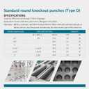 8 Ton Hydraulic Knockout Punch Kit, 1/2-2 Inch, 6 Dies