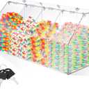 4 Tier Acrylic Candy Bin Clear Partitioned Dry Food Display Spices Container Transparent Retail Donut Cookie Bin Compartments Display for Candy Chocolate Cereal Bean Knock Down