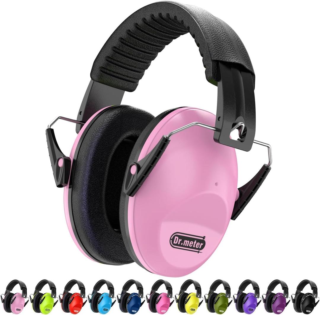 Noise Cancelling Headphones for Kids: SNR27.4 Kids Ear Protection Earmuffs with Adjustable Headband, Ear Muffs for Noise Reduction in Monster Jam, Concert, Firework, Mowing, Autism Sensory (Pink)