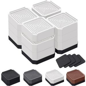 Bed Risers and Furniture Risers, Heavy Duty Adjustable Lifting Blocks for Couches, Desks, and Chairs, Elevates 1.53 or 4.3 Inches, Holds up to 4000 lbs (White)