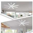 60'' White Ceiling Fan Without Lights for Indoor/Covered Outdoor