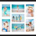 Vittanly 15x17 Collage Picture Frame, Displays 7Pcs 4x6 Pictures with Mat, 4x6 Picture Frames Collage Wall Decor for Horizontal or Vertical Display, Black, 1 Pack