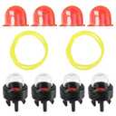 10pcs 2ft Small Engine Fuel Line Hose Replacement Kit with Primer Bulb & Carburetor for Walbro Lawn Mower Blower Edger Accessories (Red Oil Cup)