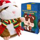 Eocolz Talking Hamster Repeats What You Say Mimicry Pet Plush Buddy Electronic Mouse Interactive Toy Funny Kids Stuffed Toys Children Early Learning for Girl and Boy (Brown)