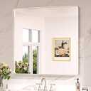 Keonjinn Brushed Nickel Wall Mirror, 36 x 36 Inch Large Square Silver Bathroom Mirrors for Over Sink, Rounded Rectangle Farmhouse Vanity Mirror, HD Tempered Glass Modern Mirror(Horizontal/ Vertical)