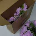 Jexine 50 Pcs Artificial Rose Flower Realistic Silk Roses with Stem Bouquet of Flower Plastic Flower Real Looking Fake Rose for Home Wedding Centerpieces Party Decoration (Light Purple)