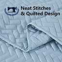 Maple&Stone Quilt Set Twin/Twin XL, Lightweight Light Blue Bedspread Ultrasonic Chevron Pattern Light Coverlet for All Season Comforter Bedding Decor - 2 Piece Twin Extra Long Bed Cover Sets