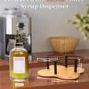 Rotating Coffee Syrup Organizer, Syrup Bottle Holder for Coffee Syrup Dispenser 16.9oz, Bamboo Coffee Syrup Rack for Coffee Bar Station Countertop, Coffee Bar Accessories(Syrup Rack Only)