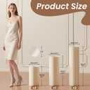 5 Pack Portable White Cylinder Stands for Party, 31.5", 23.6", 15.7" Height Foldable Cardboard Tall Cake Pedestal Stand Flower Floral Pillar Table Stand Event Plinth, cilindros para fiestas redondos blancos for Wedding Parties