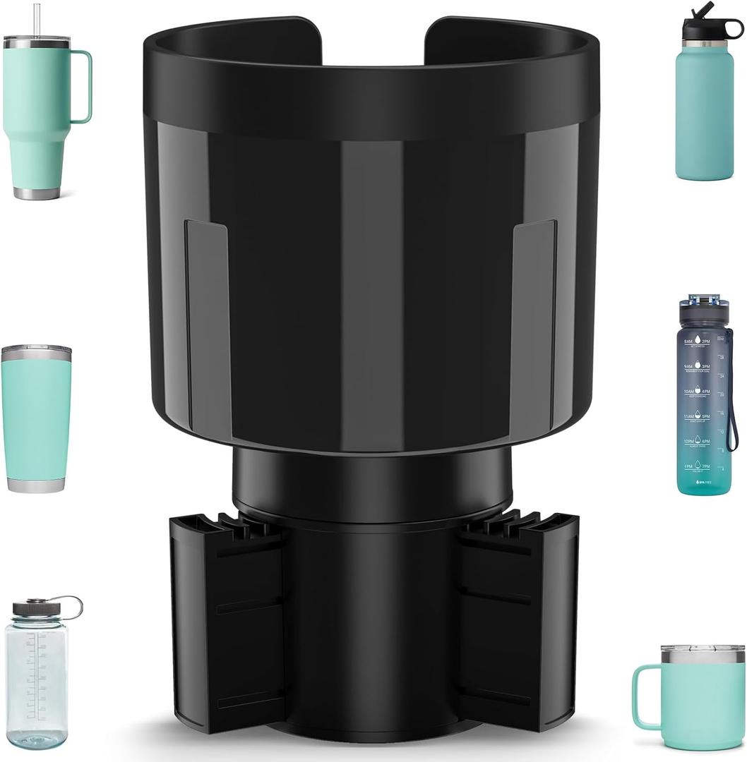 Car Cup Holder Expander Adapter with Offset Base, Cup Holder Extender for Car Compatible with Yeti 14/24/36oz, Hydro Flasks 32/40oz, Other Large Water Bottles and Mugs in 3.2"-4.0"