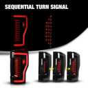 LED Tail Lights Compatible with 2017-2019 FORD F250 F350 F450 (Super Duty) Sequential Turning Light & DRL Tail Lamps Replacement Assembly 1 Pair (Black Housing/Smoke Lens)