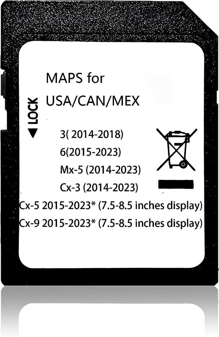Latest Updated GPS Navigation SD Card BHP166EZ1T for Mazda 3/6/CX-3/CX-5/CX-9/MX-5 USA/Canada/Mexico Maps BHP166EZ1T