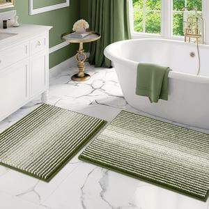 BSICPRO Bathroom Rugs and Mats Sets, 2 Piece Thick Absorbent Chenille Bath Mat Rug Set Non Slip, Soft Shaggy Bath Room Floor Mats for Bathroom, Machine Washable (Sage, 20" x 32" Plus 16" x 24") BSICPRO Bathroom Rugs and Mats Sets, 2 Piece Thick Absorbent Chenille Bath Mat Rug Set Non Slip, Soft Shaggy Bath Room Floor Mats for Bathroom, Machine Washable (Sage, 20" x 32" Plus 16" x 24")